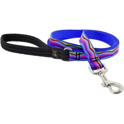 Dog Leash 3/4" Wide Ripple Creek Design 6-Foot Long with Padded Handle
