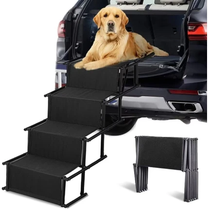 Car Ramp Large Dogs Portable Aluminum Foldable Pet Ladder Ramp